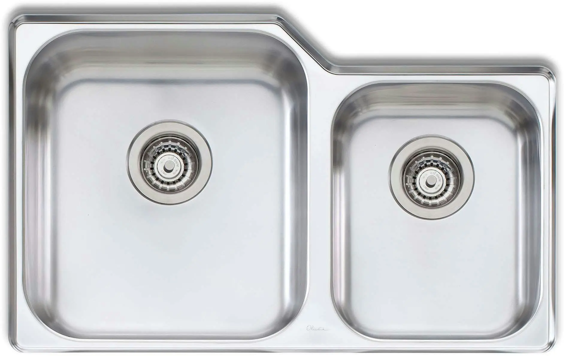 Oliveri Nu-petite 1 & 3/4 Double Left Hand Bowl Undermount Sink NP61U