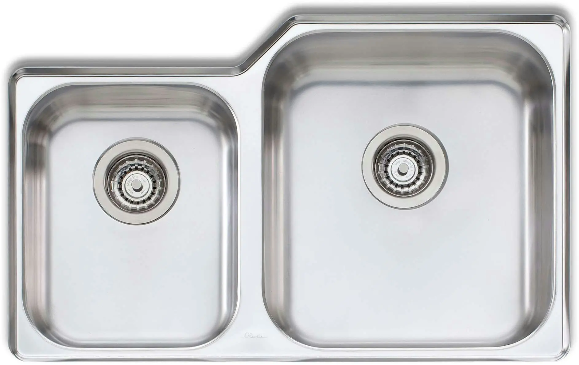 Oliveri Nu-petite 1 & 3/4 Double Right Hand Bowl Undermount Sink NP62U