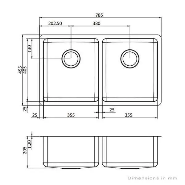 Oliveri Sonetto Double Bowl Inset/Undermount Sink Pack SN63TU