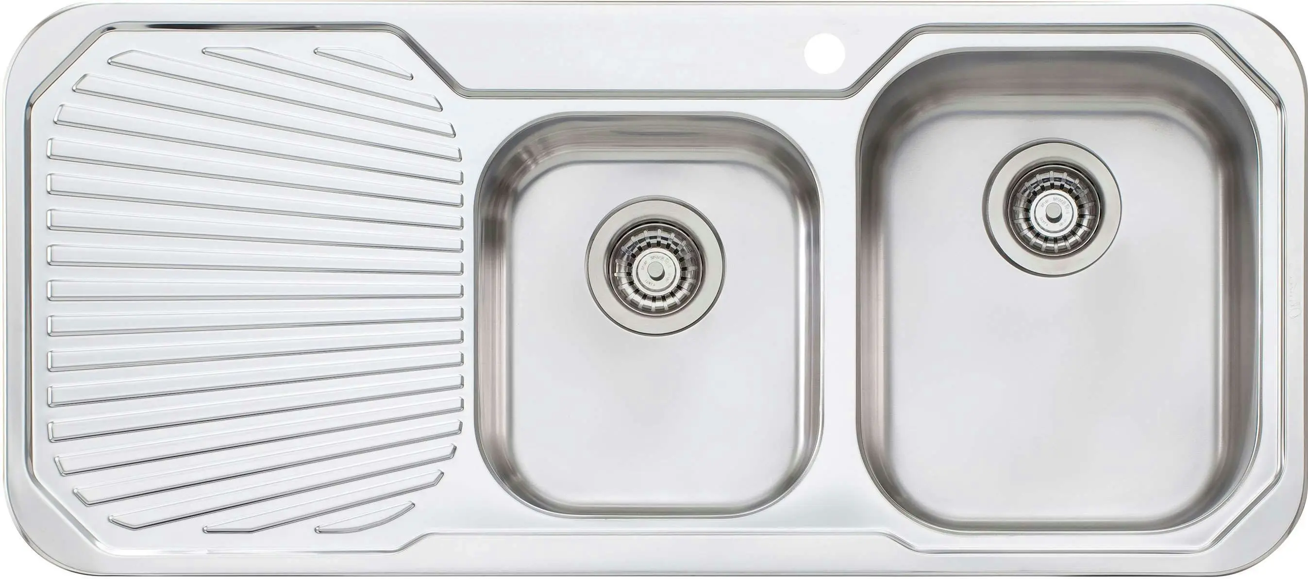 Oliveri Petite 1 & 3/4 Double Right Hand Bowl Inset Sink With Drainer PE312