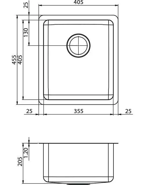 Oliveri Sonetto Inset/Undermount Single Bowl Sink SN30TU