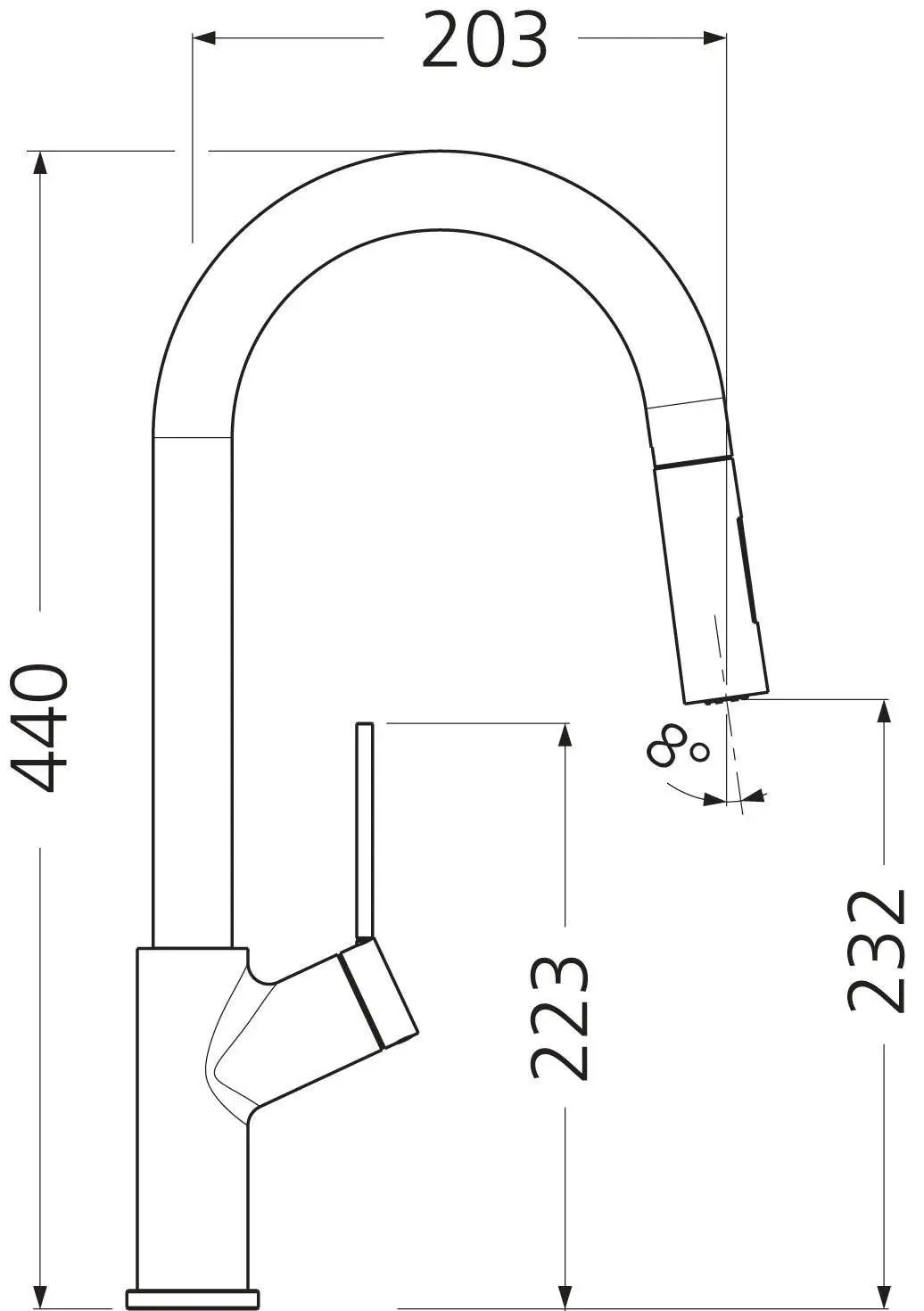 Oliveri Vilo Pull Out Spray Chrome Mixer Tap VT0426C