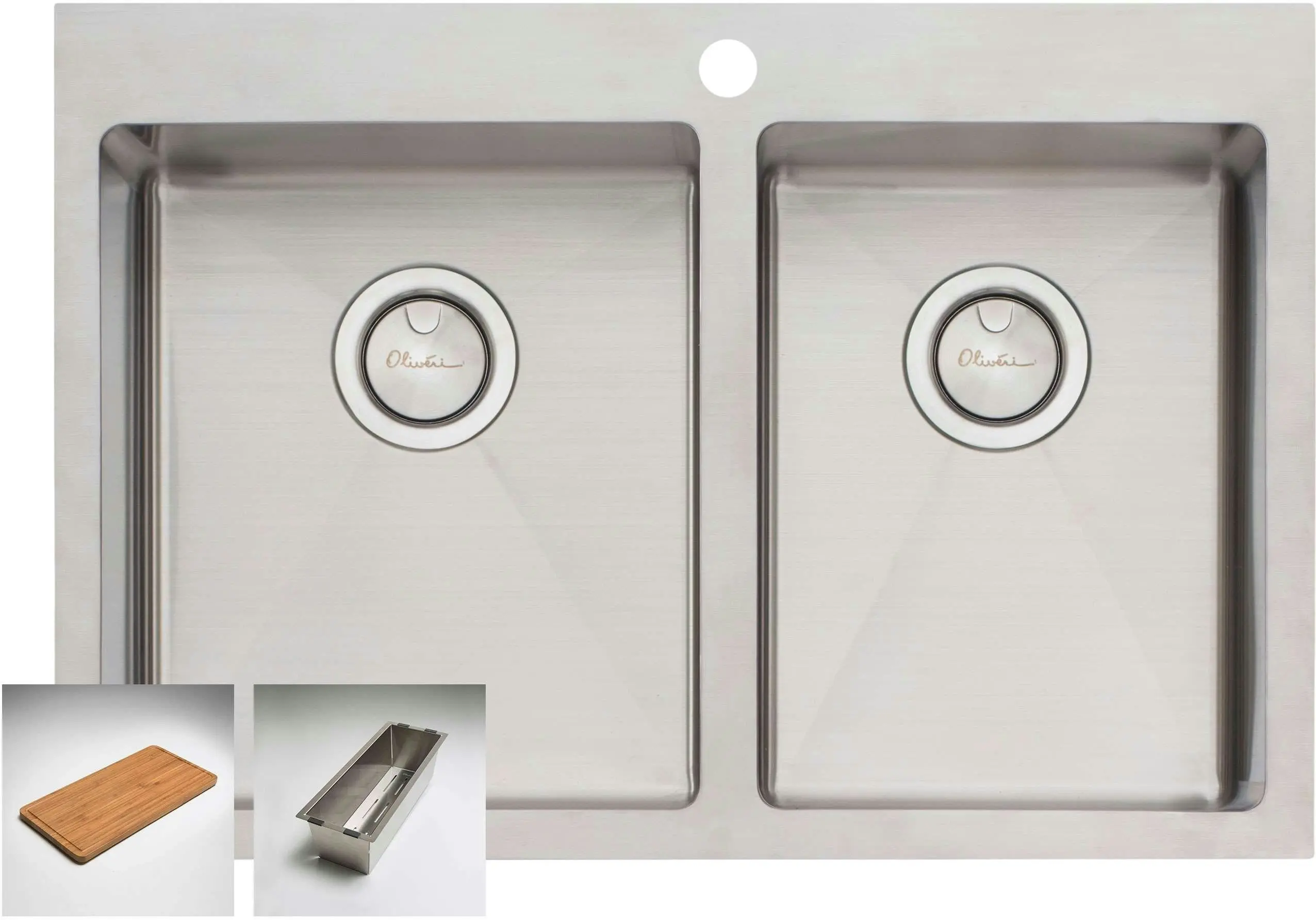 Oliveri Apollo 1 & 3/4 Double Left Hand Bowl Inset/Undermount/Flush Sink AP1425