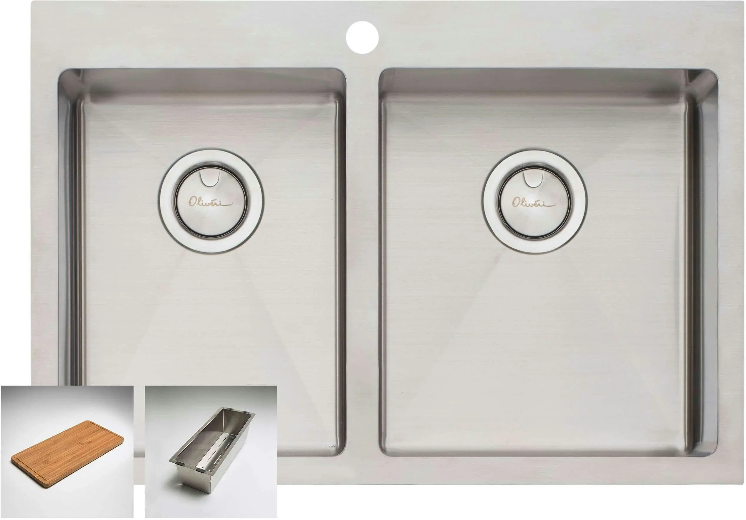 Oliveri Apollo 1 & 3/4 Double Right Hand Bowl Inset/Undermount/Flush Sink AP1426