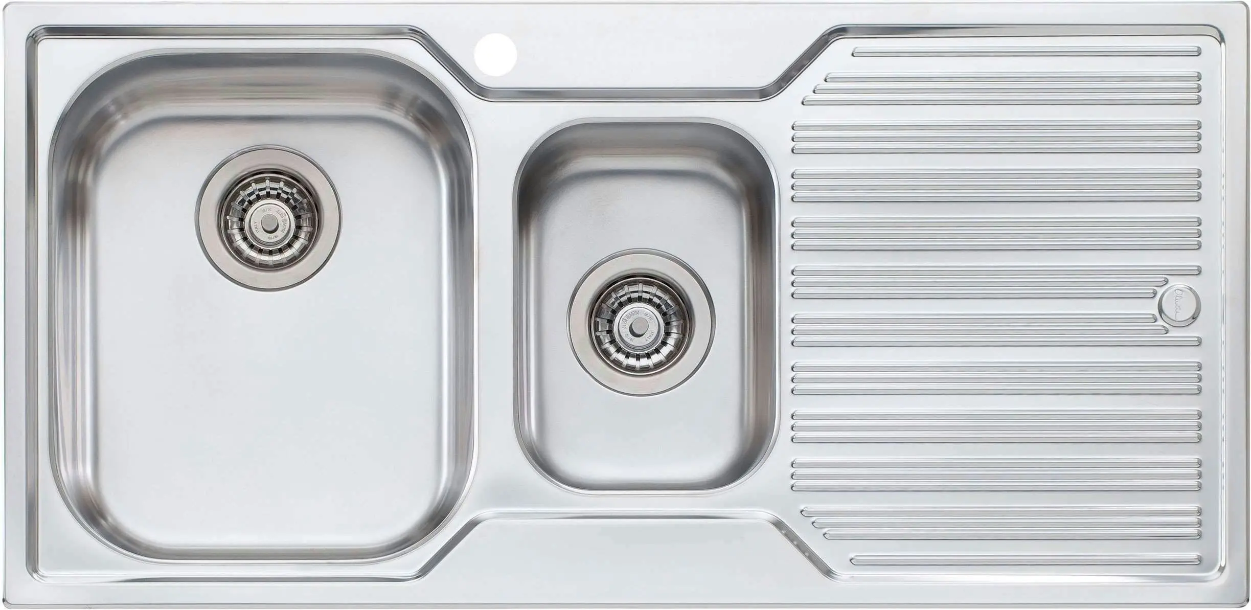 Oliveri Diaz 1 & 1/2 Double Left Hand Bowl Inset Sink With Drainer DZ101