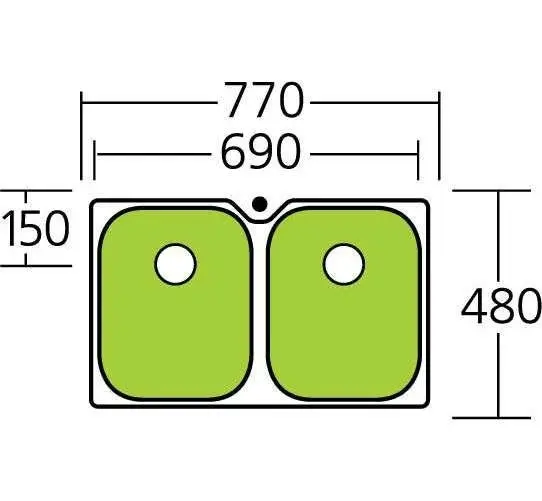 Oliveri Diaz Double Bowl Undermount Sink DZ10U