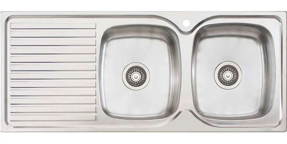 Oliveri Endeavour Double Right Hand Bowl Inset Sink With Drainer EE72