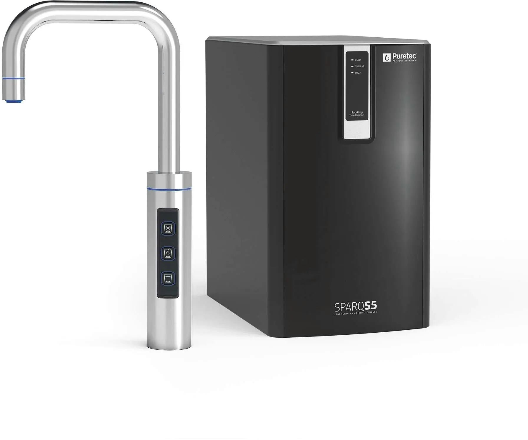 Puretec Sparkling, Chilled & Filtered Water Smart Tap Chrome SPARQ-S5-CH