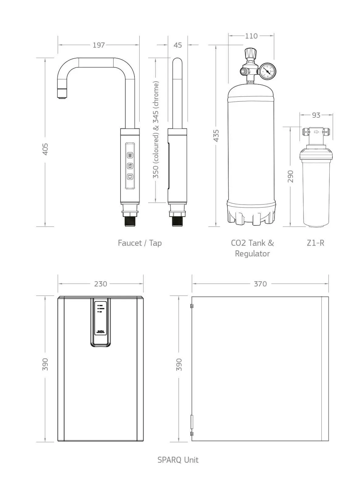 Puretec Sparkling, Chilled & Filtered Water Smart Tap Chrome SPARQ-S5-CH