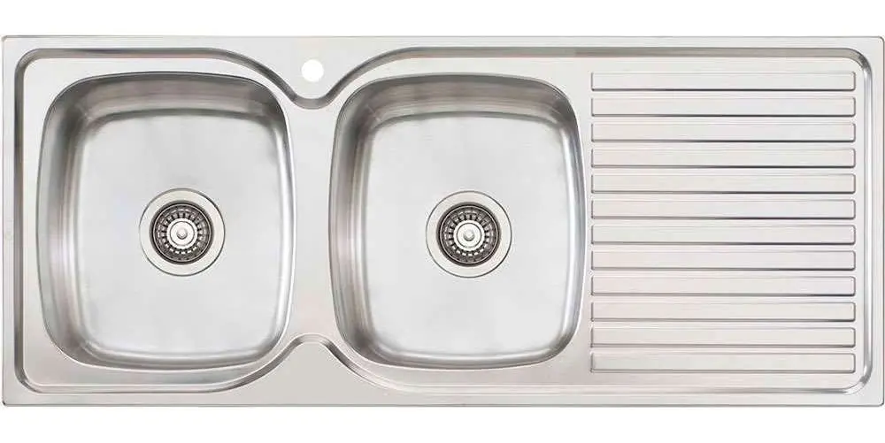 Oliveri Endeavour Double Left Hand Bowl Inset Sink With Drainer EE71