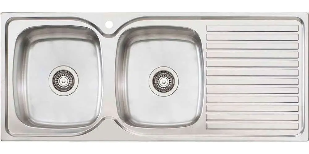 Oliveri Endeavour Double Left Hand Bowl Inset Sink With Drainer EE71