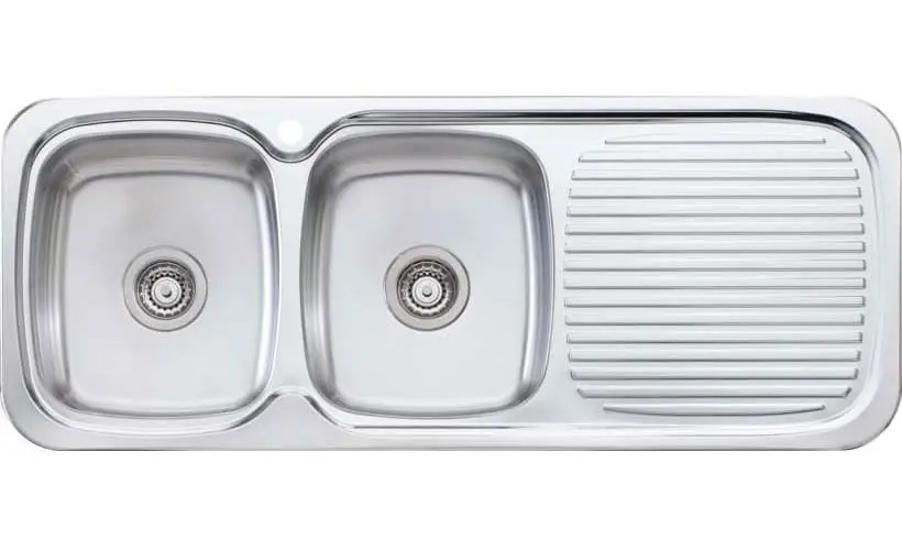 Oliveri LakeLand Double Left Hand Bowl Inset Sink With Drainer LL156