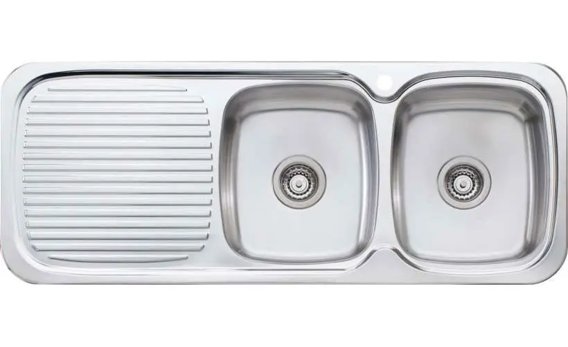 Oliveri LakeLand Double Right Hand Bowl Inset Sink With Drainer LL157