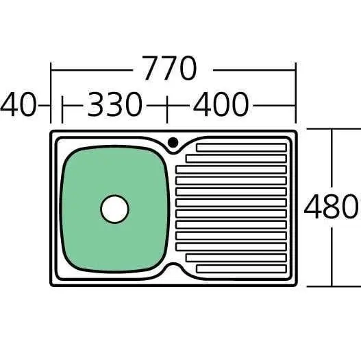 Oliveri Endeavour Single Bowl Inset Sink With Drainer EE21