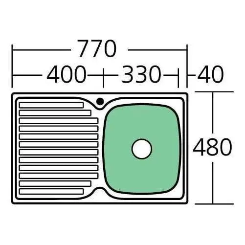 Oliveri Endeavour Single Bowl Inset Sink With Drainer EE22
