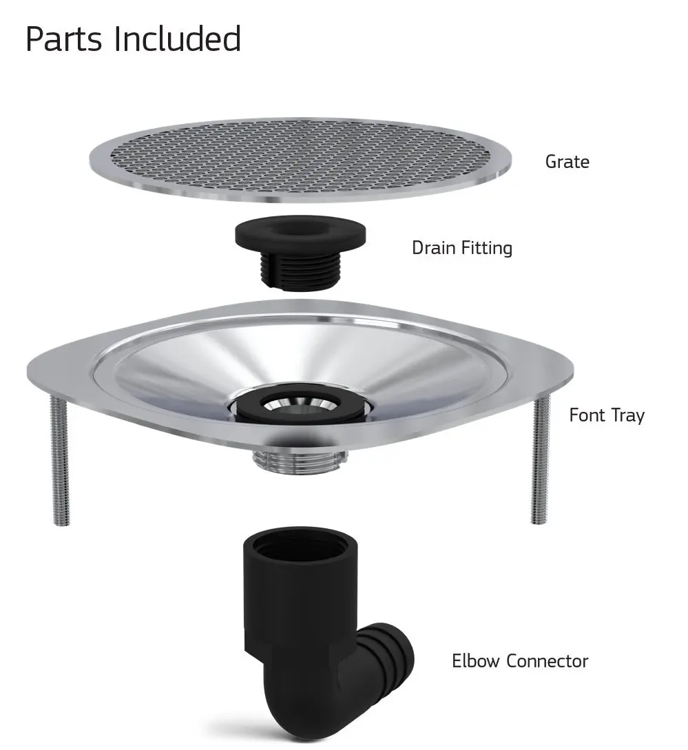 Puretec SPARQ Stand Alone Font Drip Tray Brushed Gold SQ-FONT-BG