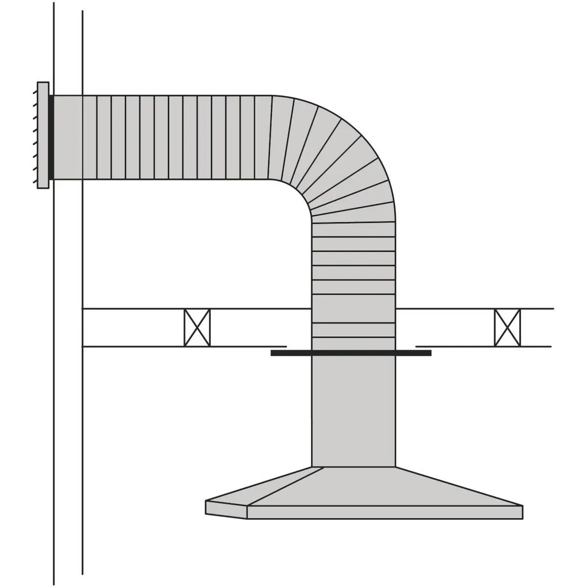 Abey 150mm Horizontal External Wall Rangehood Flue/Vent Kit RHH6