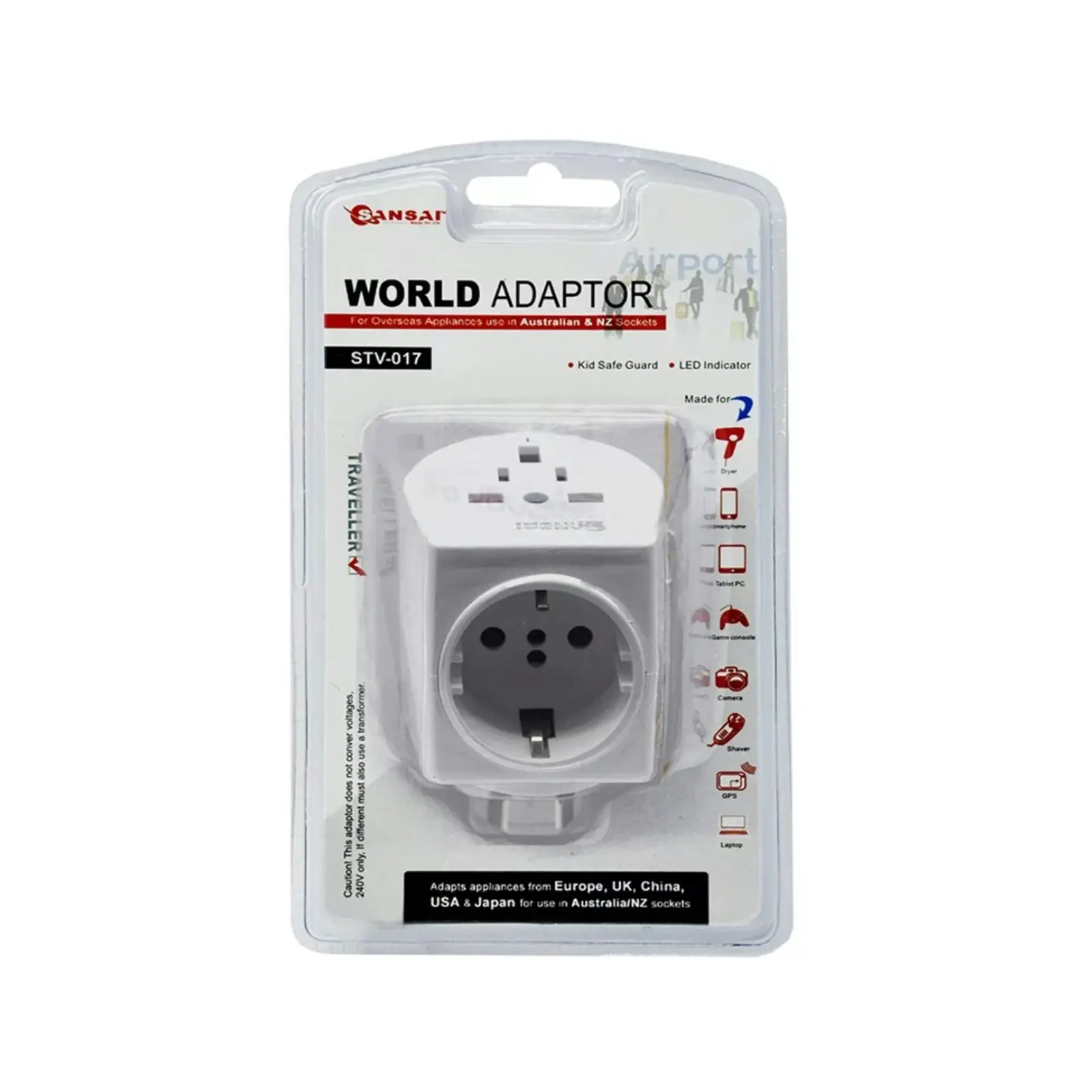 Sansai International Universal (2-ways) Travel Adaptor to Australia/NZ