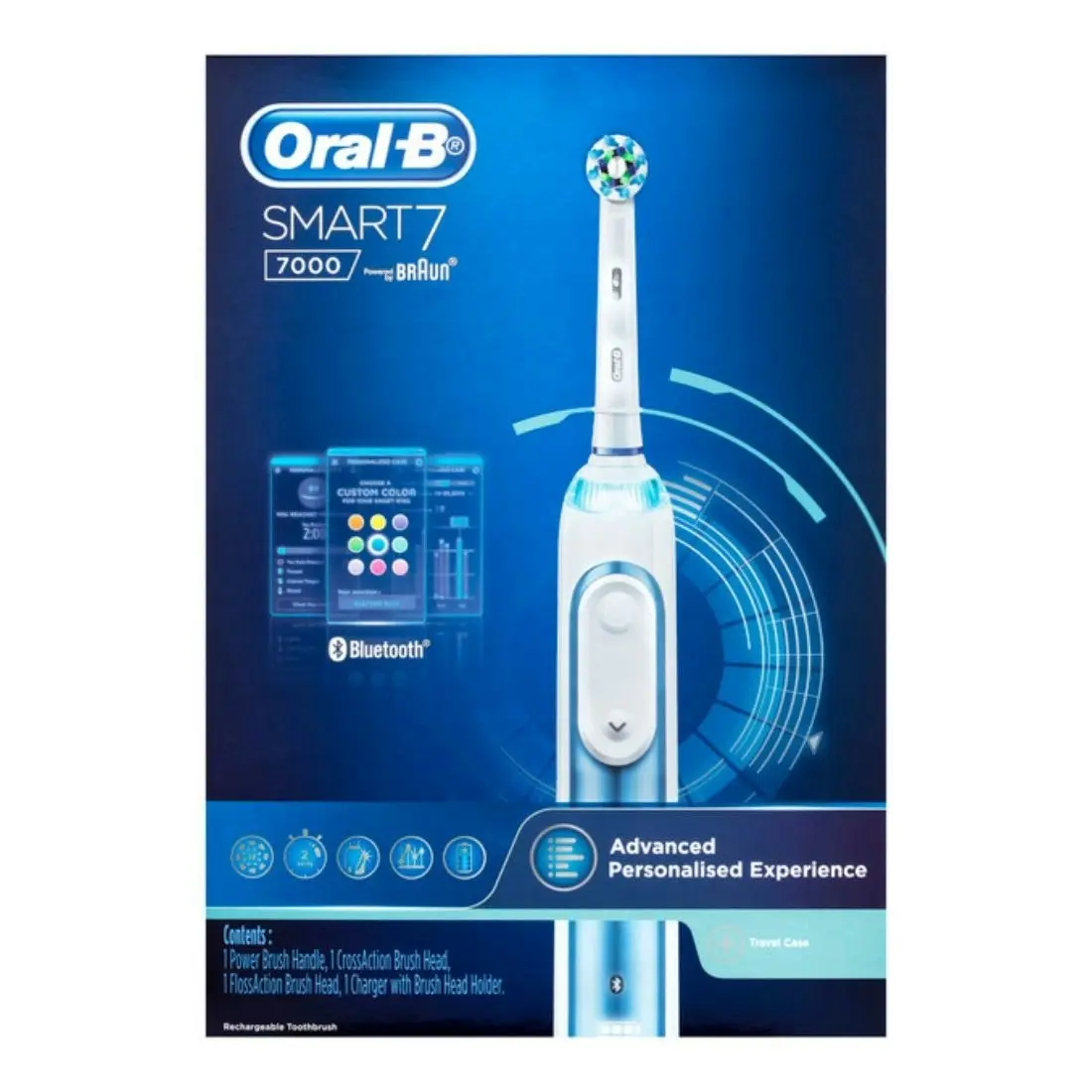 Oral-B Smart 7 7000 Electric Toothbrush with Travel Case - Blue