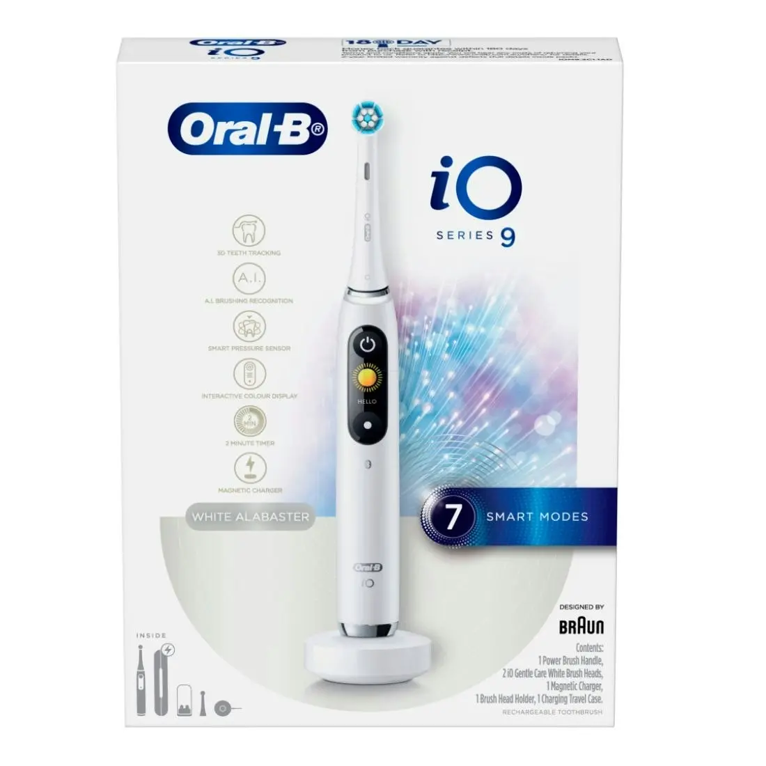 Oral-B iO 9 Series Electric Toothbrush W/ Travel Case - Alabaster White