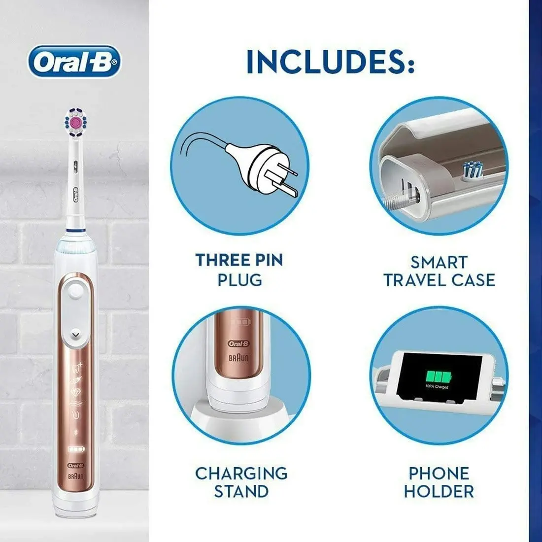 Oral-B Genius 9000 Electric Toothbrush - Rose Gold