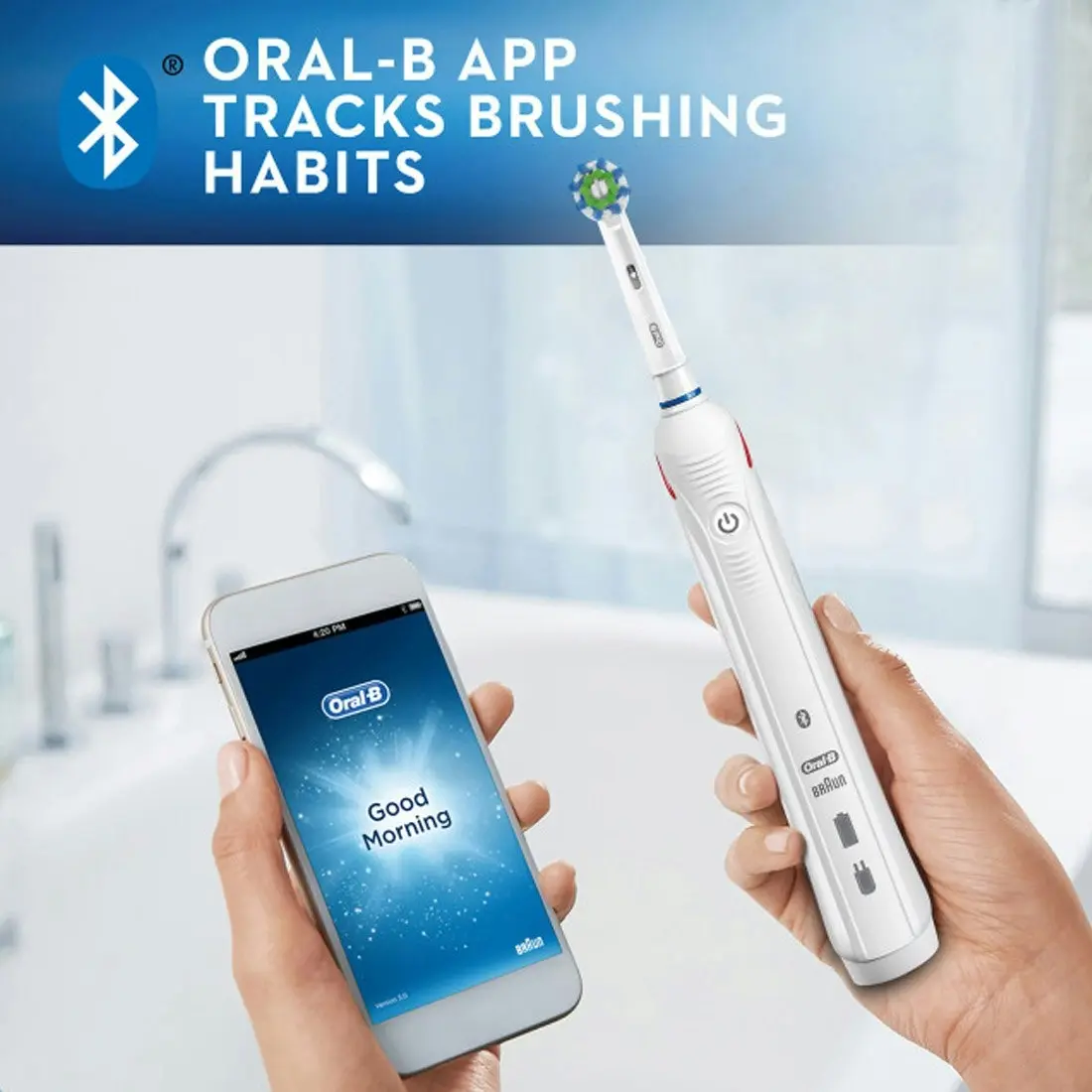 Oral-B SMART 5500 Electric Toothbrush +3 Refills with Travel Case - White