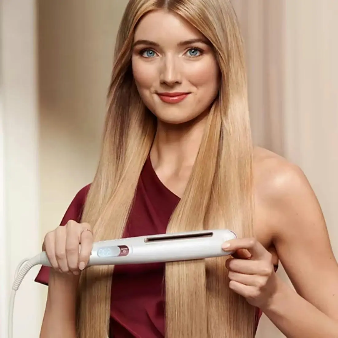 Philips SenseIQ BHS830/00 Hair Straightener - White