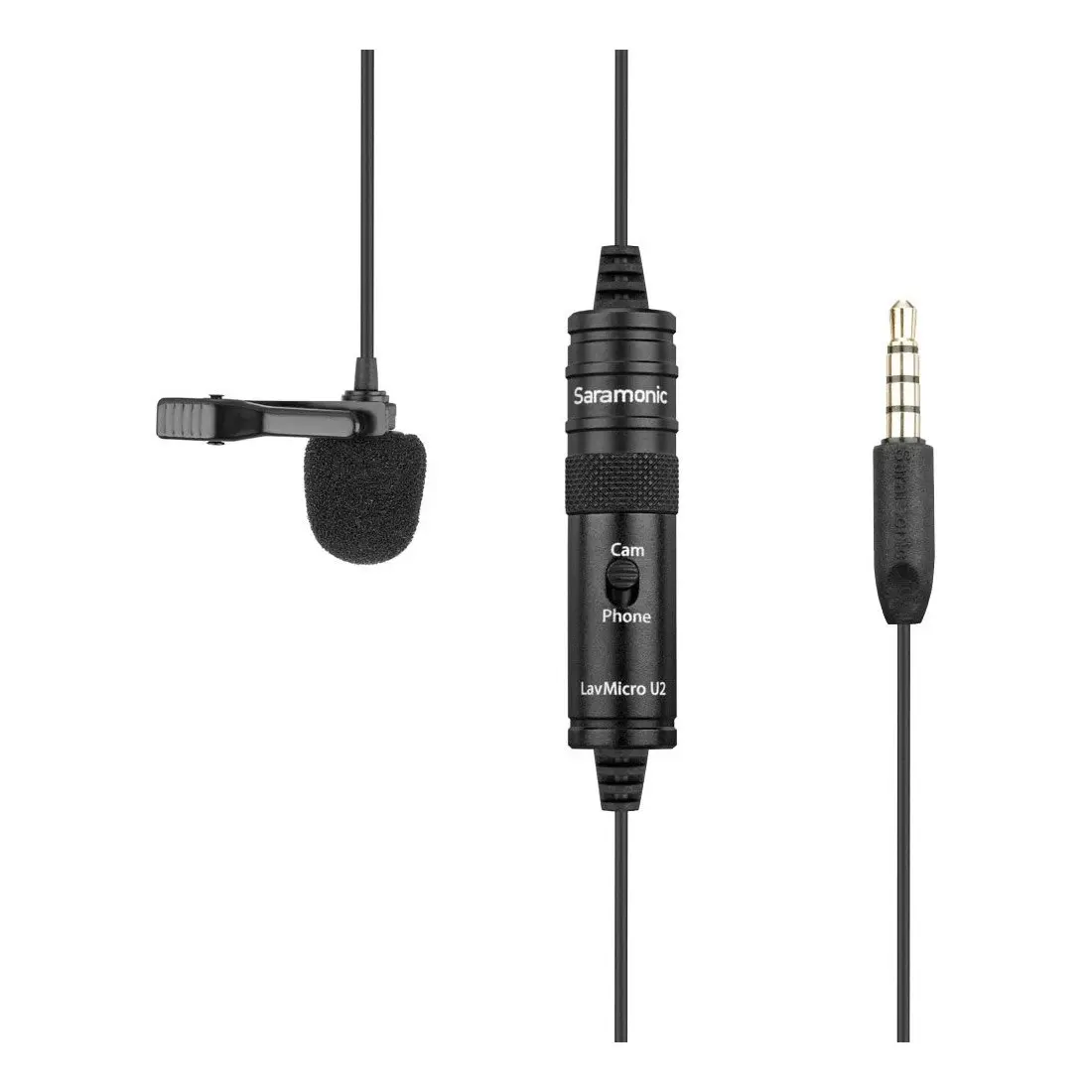 Saramonic LavMicro U2 Omnidirectional Lavalier Microphone 3.5mm Locking Type Male Jack to USB Type C