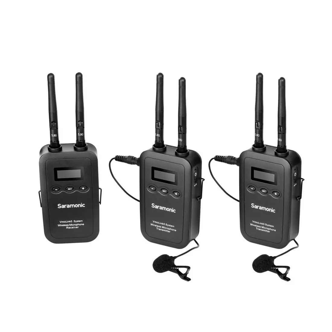 Saramonic 5.8G Camera-Mount Digital Wireless Microphone System RX+TX+TX