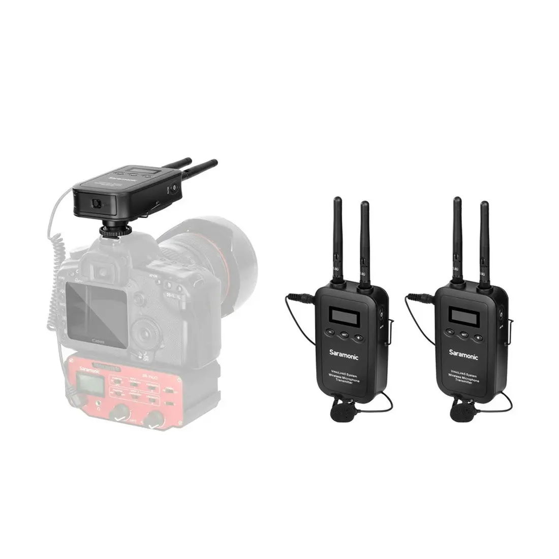 Saramonic 5.8G Camera-Mount Digital Wireless Microphone System RX+TX+TX