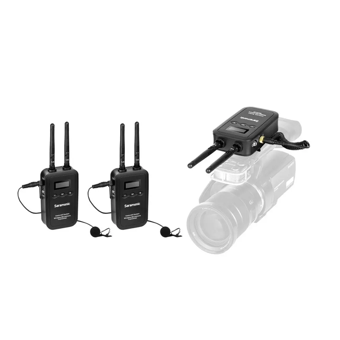 Saramonic 5.8G Camera-Mount Digital Wireless Microphone System RX+TX+TX