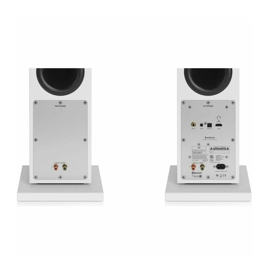 Audio Pro A36 WiFi Wireless Multiroom Floor Standing Tower Speakers - White