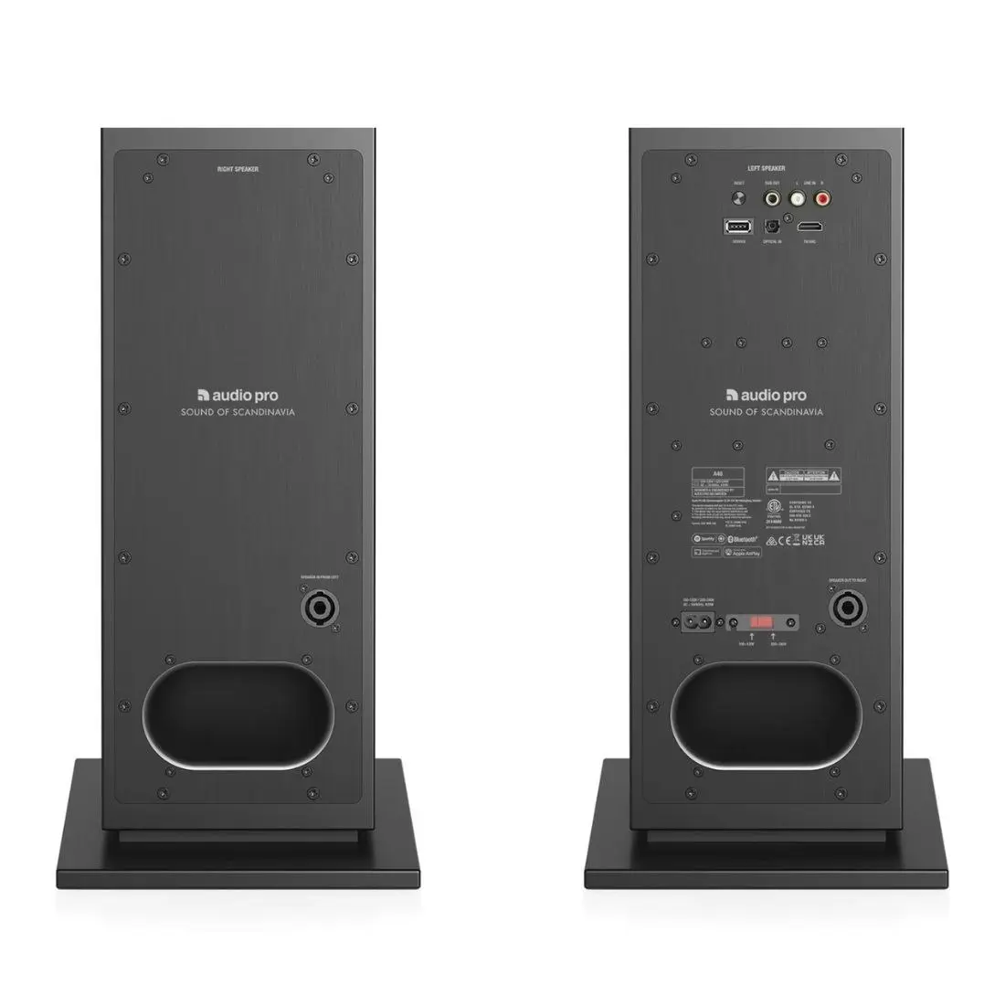 Audio Pro A48 WiFi Wireless Multiroom Floorstanding Speakers - Black