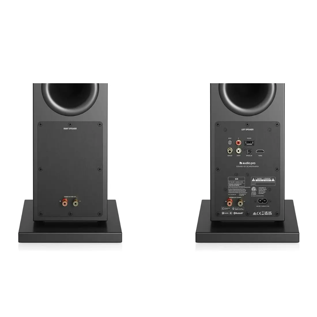 Audio Pro A38 WiFi Wireless Multiroom Floorstanding Speakers - Black