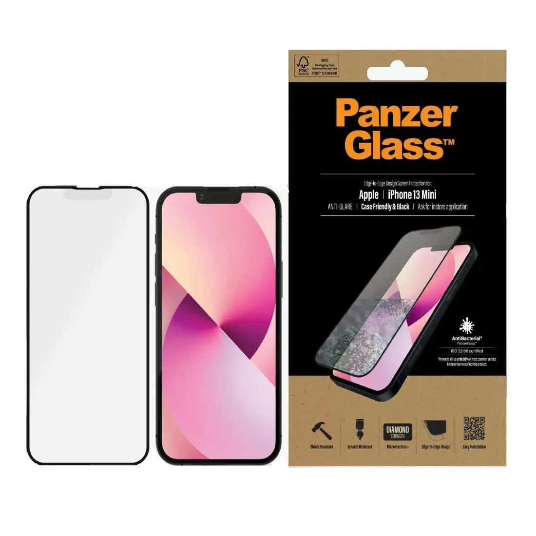 PanzerGlass Screen Protector with Anti-glare for iPhone 13 Mini