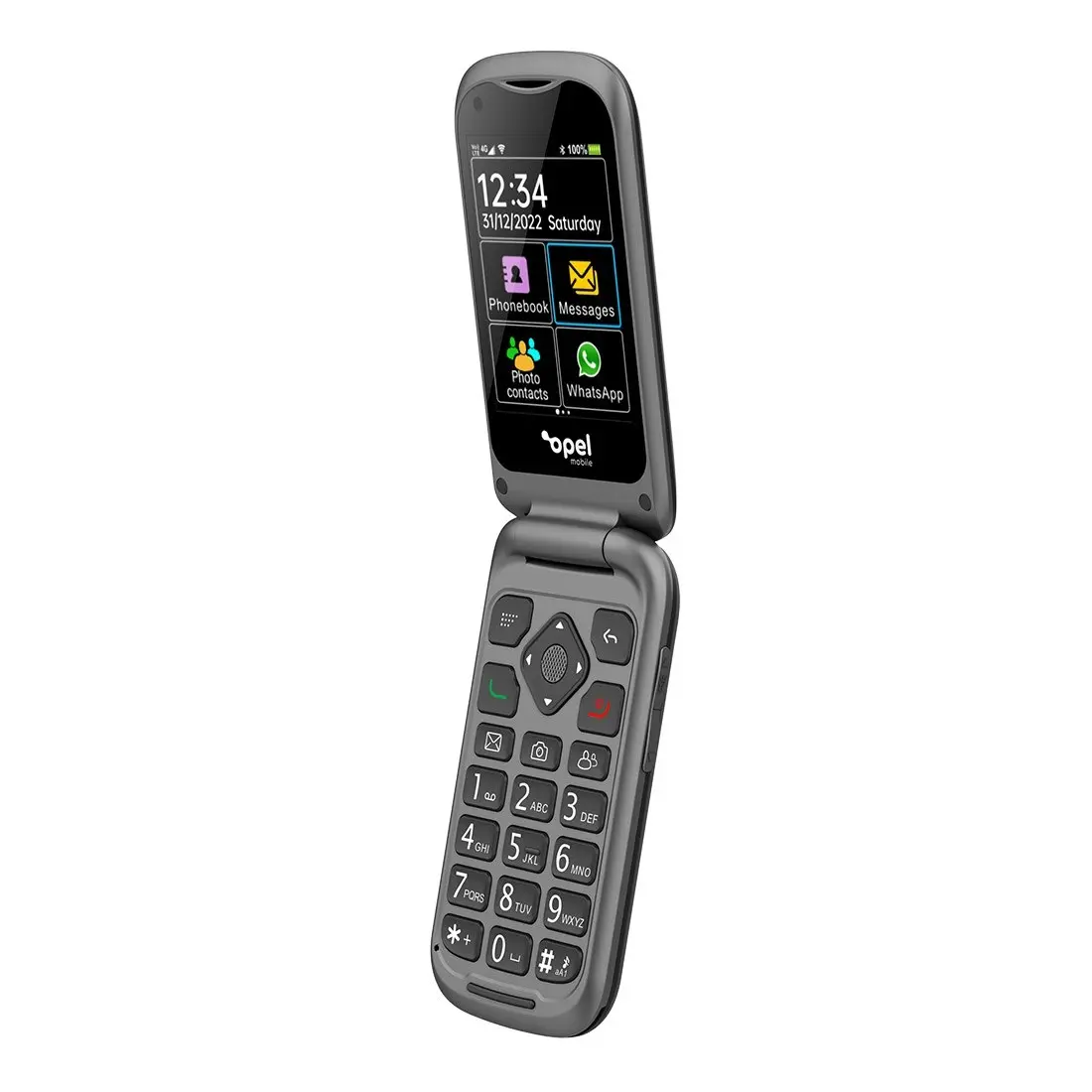 Opel Mobile 4G TouchFlip (2.8", Big Button, Flip Phone) - Black