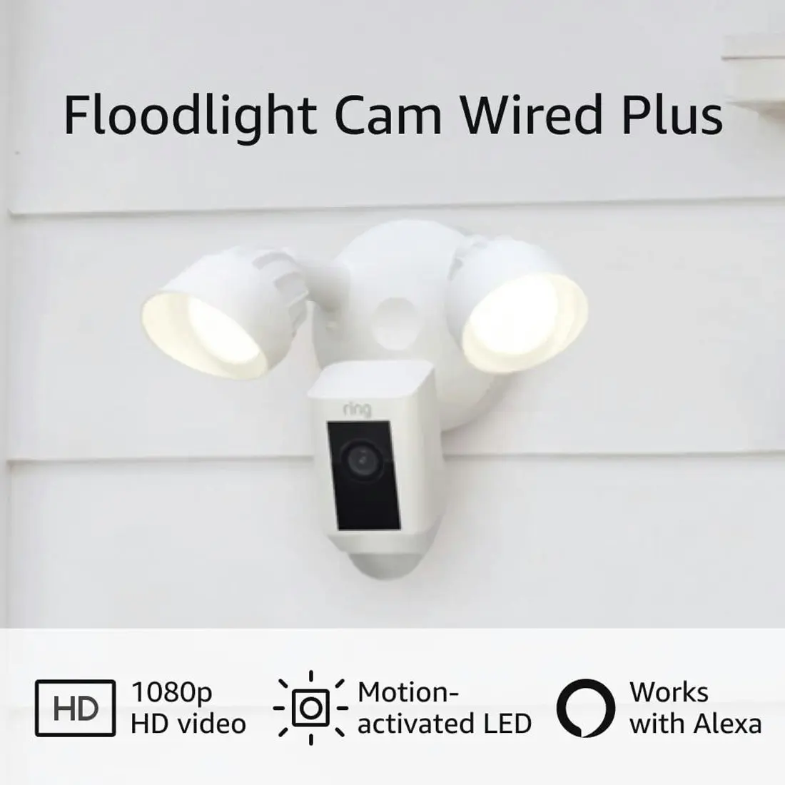 Ring Floodlight Cam Wired Plus - White