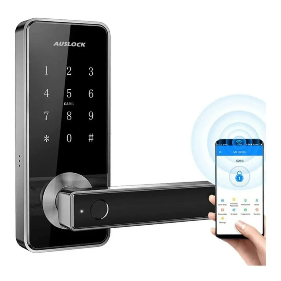 Auslock Handy Series H11B Smart Lock - Silver/Black