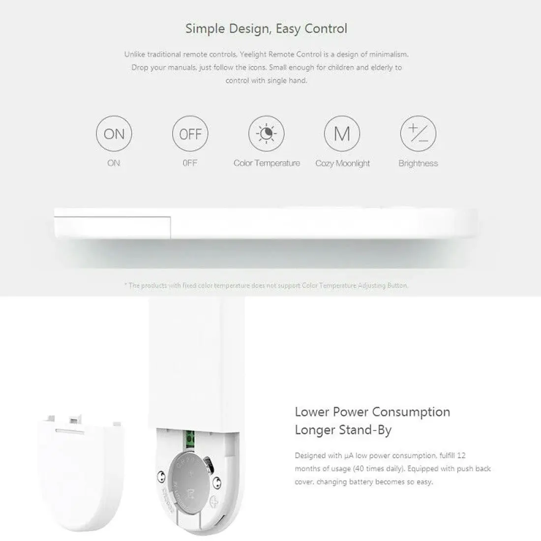 Xiaomi Yeelight Bluetooth Remote Control - White