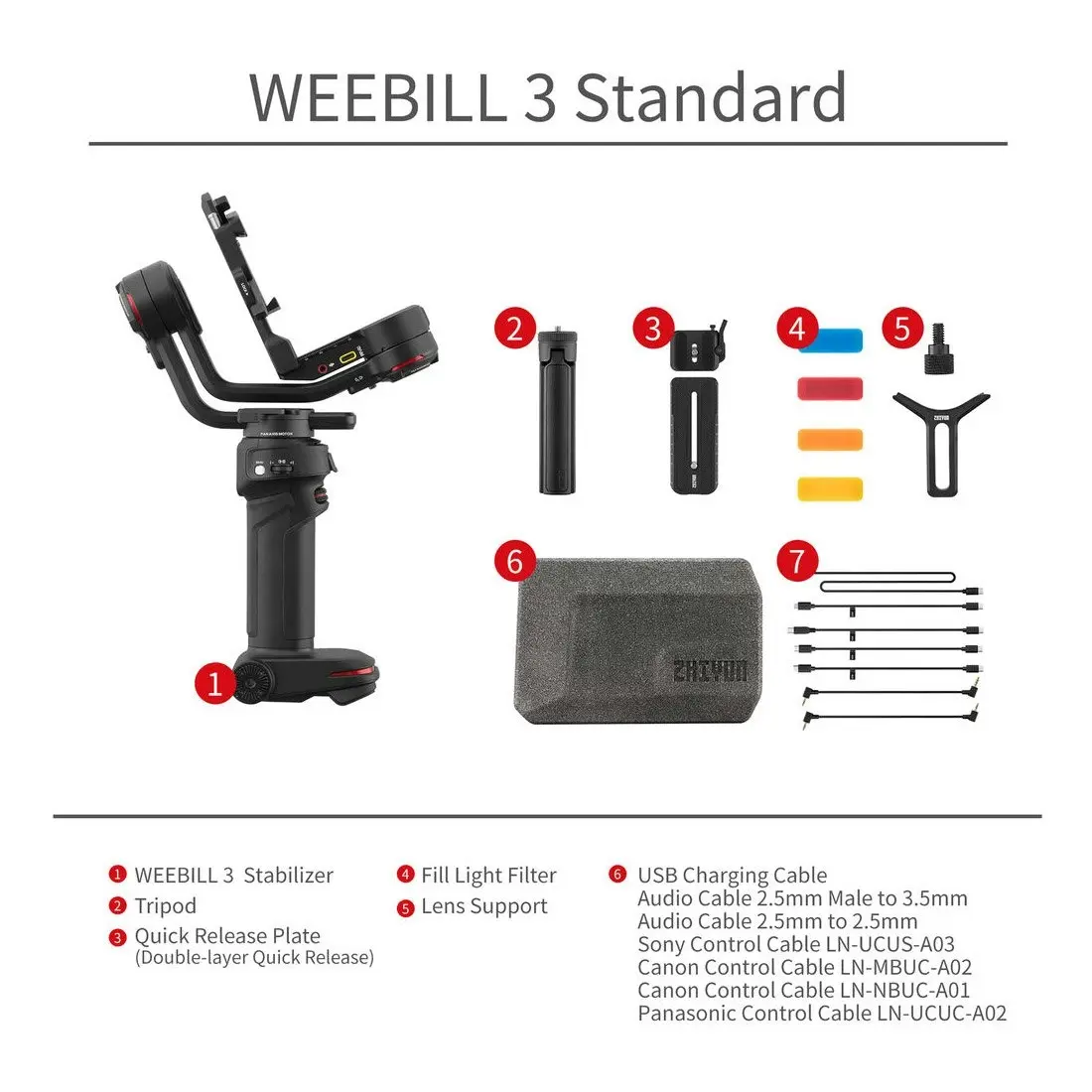 Zhiyun Weebill 3 Handheld Gimbal Stabilizer (w Built-In Microphone and Fill Light)