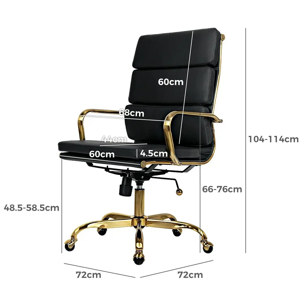 Furb Executive Office Chair Extar Wide Seat Ergonomic High-Back PU Leather Black