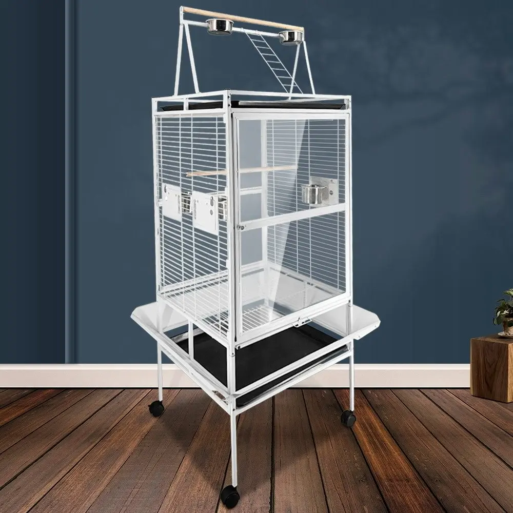 Taily Large Bird Cage 173CM Acrylic Cages Parrot Aviary Stand-Alone Budgie White