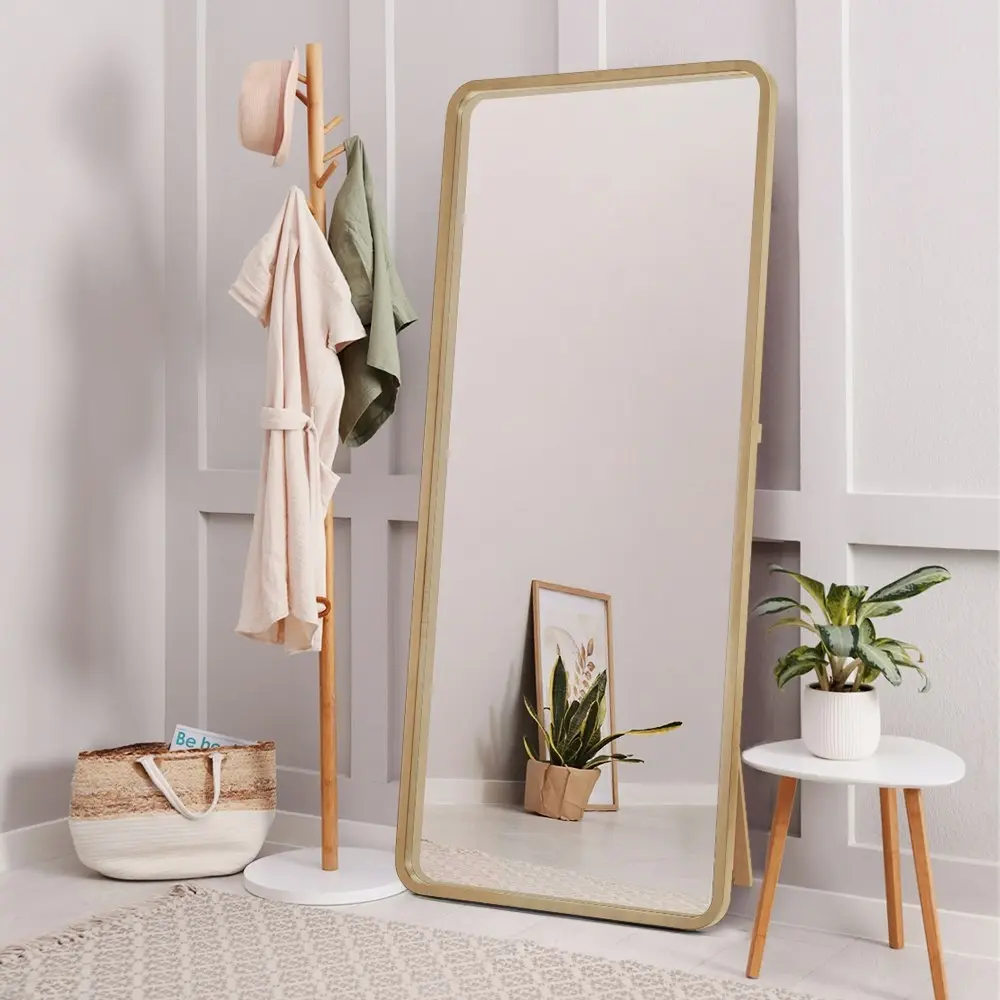 Furb Wooden Full-Length Mirrors Floor Freestanding Makeup Home Decor 180x80CM Original Wood