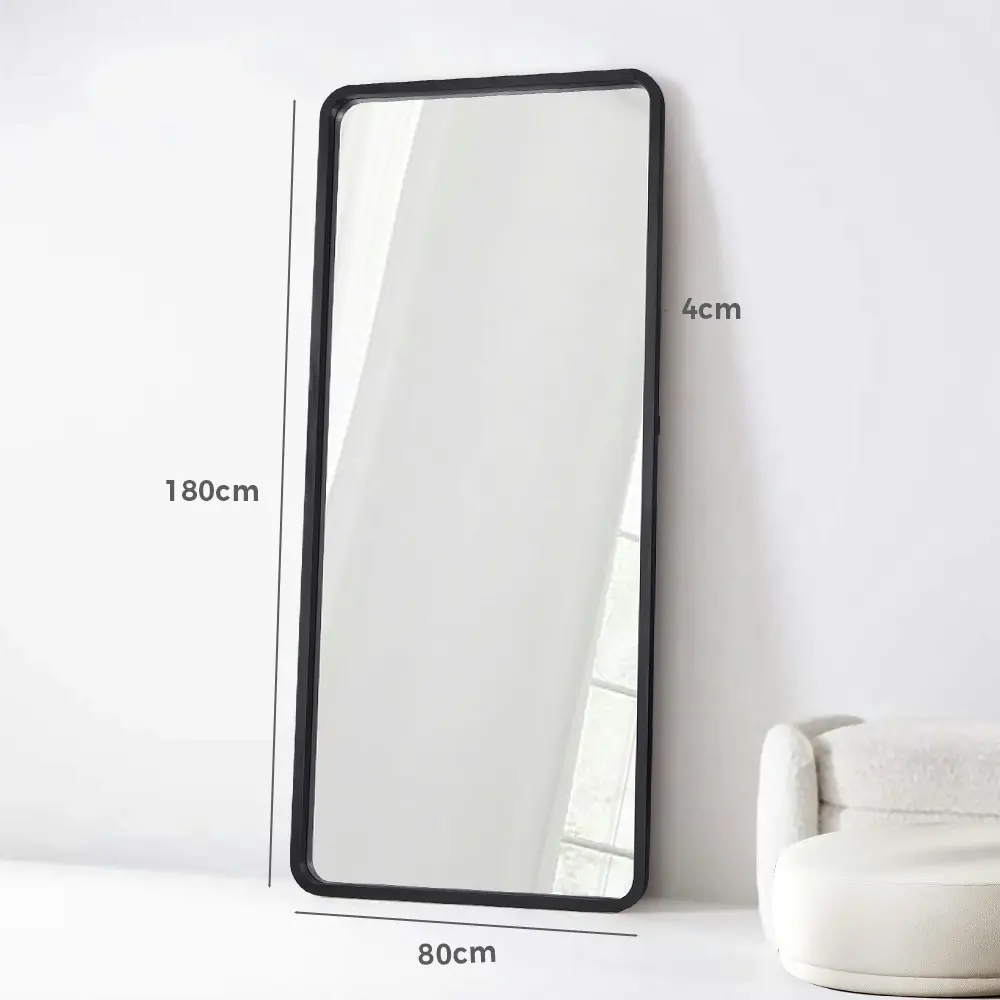 Furb Wooden Full-Length Mirrors Floor Freestanding Makeup Home Decor 180x80CM Black