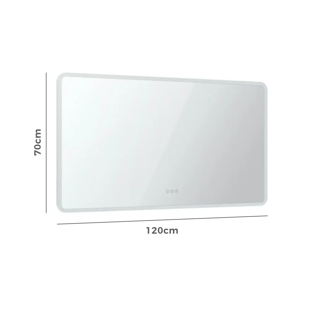 Simplus LED Light Bathroom Mirror Wall Mounted Vanity Makeup Anti-Fog 120x70cm