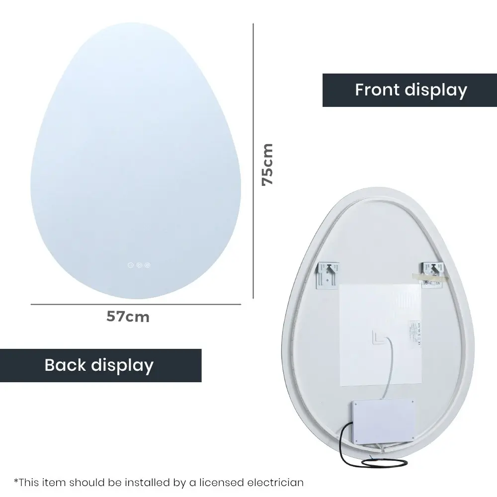 Simplus New LED Mirror Bathroom Makeup Wall Vanity Light Decor Anti-fog 57x75cm