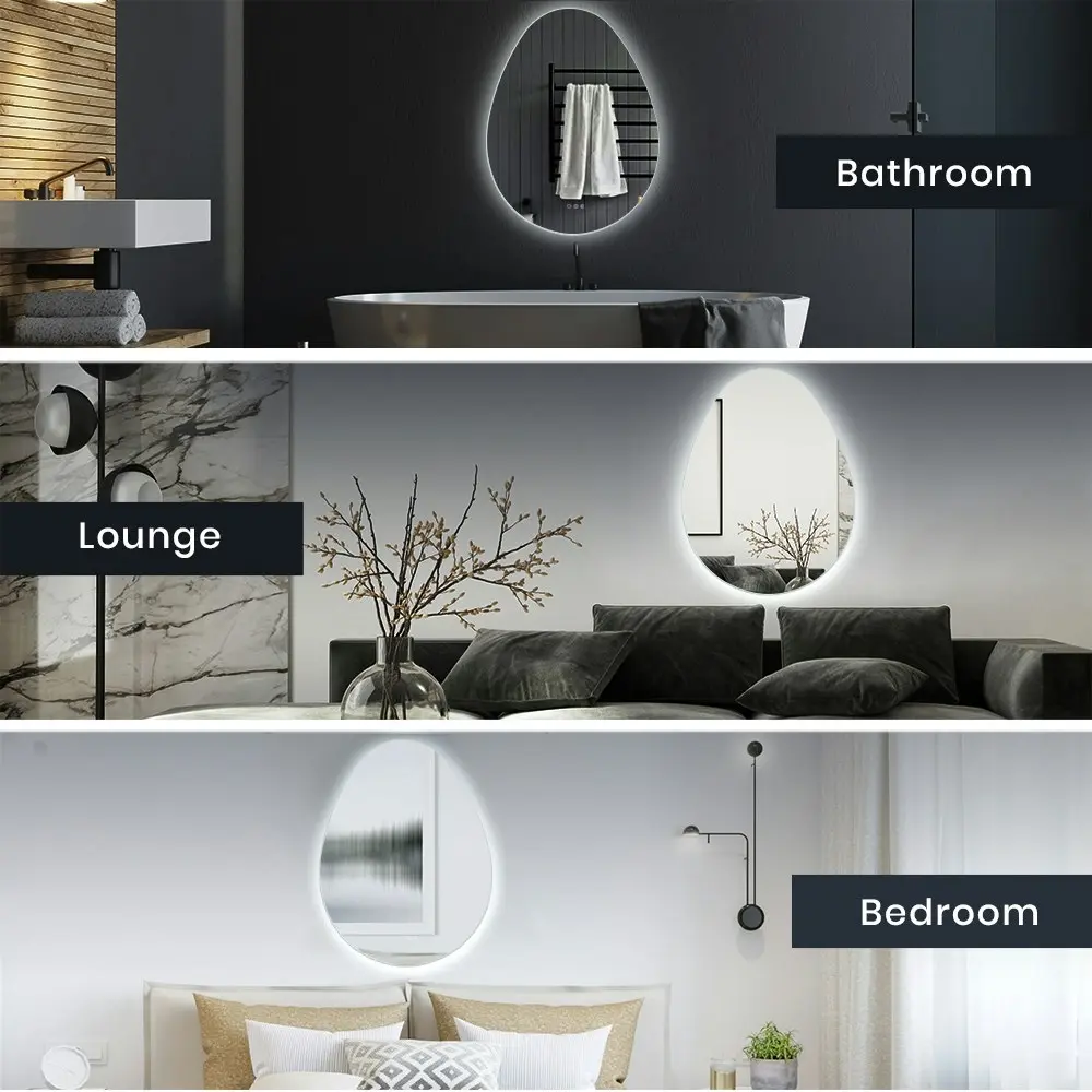 Simplus New LED Mirror Bathroom Makeup Wall Vanity Light Decor Anti-fog 57x75cm