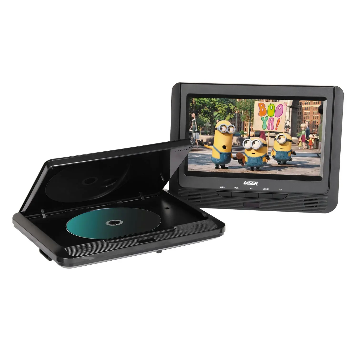 Laser 9 inch Portable DVD Player Dual Screen with USB SD 12v 240v Region Free SD