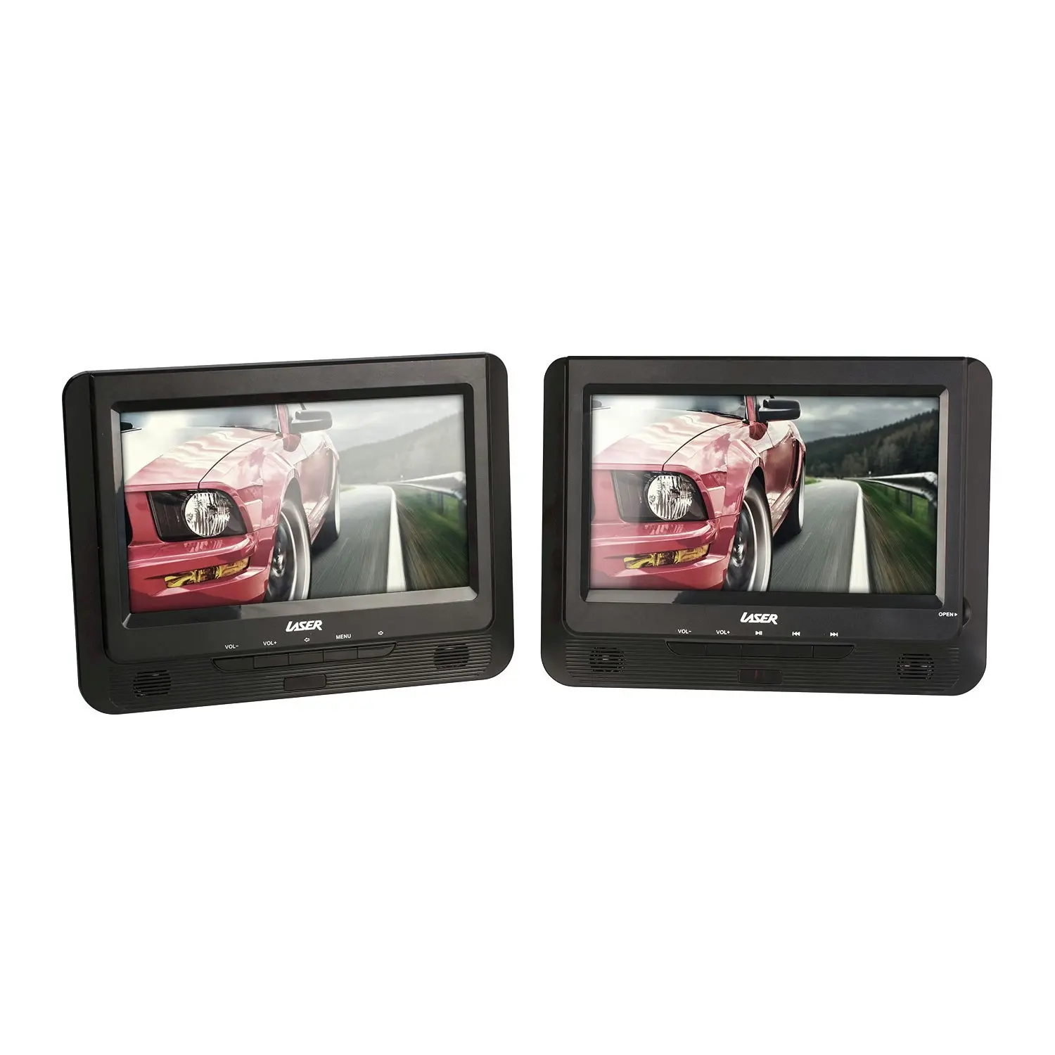 Laser 9 inch Portable DVD Player Dual Screen with USB SD 12v 240v Region Free SD