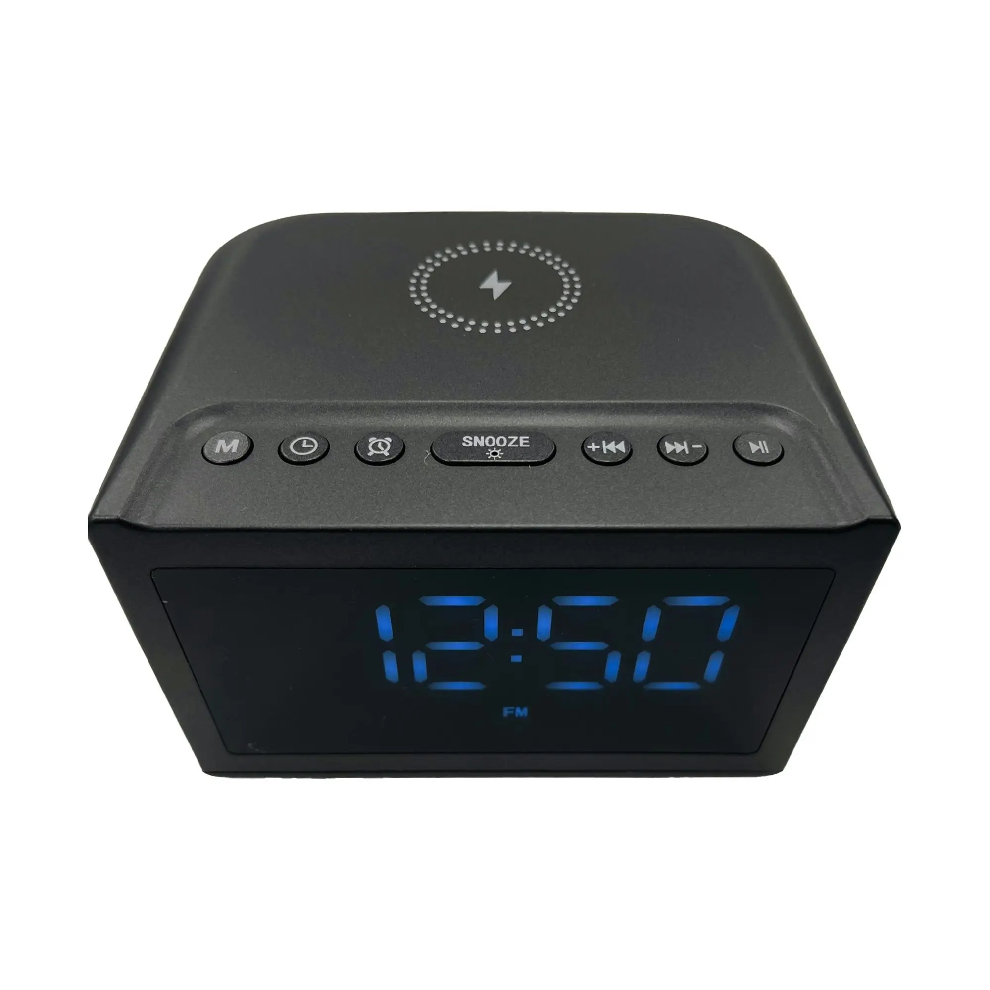 Laser Alarm Clock with 10W Wireless Charging & Bluetooth Speaker